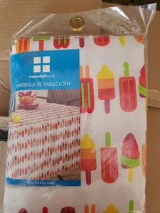 Essential Home Umbrella Pe Tablecloth 60 Inches Round | Summer Popsicles - Picture 1 of 2