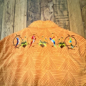Disney Enchanted Tiki Room (A21) Camp Shirt Erwachsene Large orange Knopfleiste Parks - Bild 1 von 10