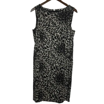 Vestido Vaina Talbots Negro Beige Acuarela Floral Sin Mangas Seda Talla 8 Femenino Foto 1 de 4