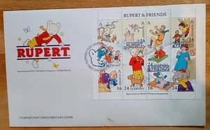 Guernsey FDC Stamp Sheet. Rupert & Friends. 2nd February 1993. - Picture 1 of 3