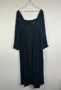 Lotus Traders Black Dress One Size OS Black 100% Rayon Flowy Oversized Halloween - Picture 1 of 3