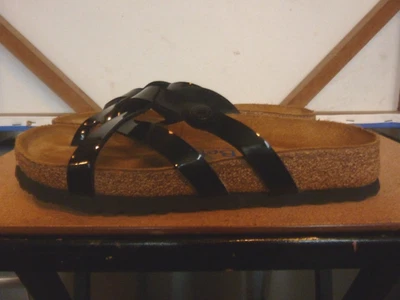 BETULA "VINJA" BLACK PATENT STRAPPY SANDALS     Wmns. Sz. U.S. 6      WORN ONCE! - Image 1 of 4