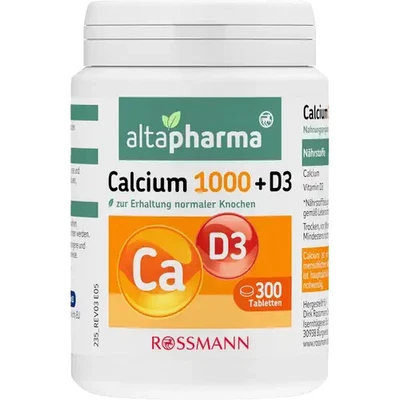 Calcium 1000 + Vitamin D3 zur Erhaltung normaler Knochen 300 Tabletten 270 g - Bild 1 von 4