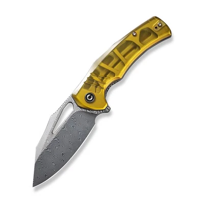 Civivi BullTusk Liner Lock C23017-DS1 Polished Ultem Damascus Steel Pocket Knife - Image 1 of 4