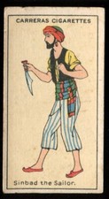 Tobacco Card, Carreras, FIGURES OF FICTION, 1924, Sinbad the Sailor, #20