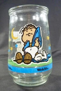 Vintage Welch's Jelly Glass Peanuts Linus & Snoopy Lap For A Nap - Picture 1 of 3