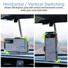 Car Phone Holder Rearview Mirror CellPhone Holder 360° GPS Smartphone Stand Auto