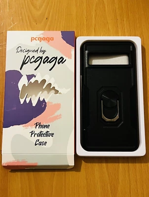 Shockproof Ring KickStand Cover Heavy Duty Case For Google Pixel 7 Pro. Black - Image 1 of 4