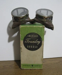 Vintage American Optical AO Foundry Goggles Leather  Steampunk  Glasses - Picture 1 of 7