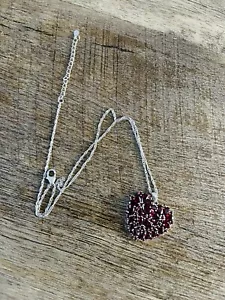 Jtv Red Lab Created Ruby Rhodium Over Silver Pendant With Chain - Picture 1 of 6