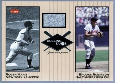 PARCHE PANTALONES ROGER MARIS BROOKS ROBINSON USADOS EN JUEGOS #1 SP 2002 FLEER GREATS Foto 1 de 2
