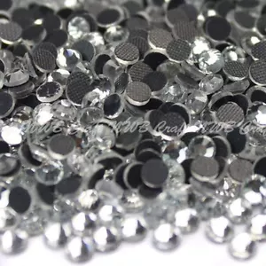 Clear Hotfix Iron On Glass Rhinestones Flat Back Crystals Diamante Gems - Picture 1 of 1