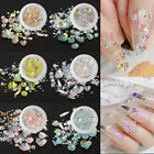DIY Pearls Butterfly Rivets Flower Nail Crystal Colorful 3D Rhinestones