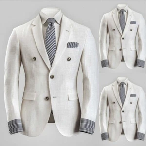 Chaqueta Para Hombre Calce Regular Muesca Solapa Negocios Informal Fiesta Exterior Blazer - Imagen 1 de 15