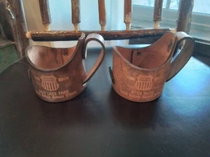 UNION PACIFIC think safety leather cup holders vintage collectable railroad - Picture 1 of 4