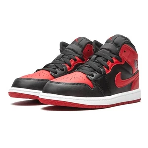 Jordan 1 Mid 'Banned 2020' PS Youth Sz 12c Nike Sneakers Black Red 640734-074 - Picture 1 of 6
