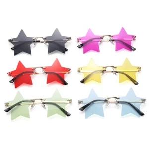 Pentagram Eyewear Star Shape Party Glasses Rimless Sunglasses Sun Glasses - Picture 1 of 24