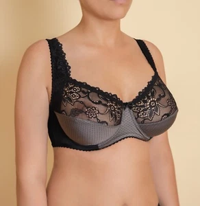 New Women's Grey Underwired Soft Cup Bra – Full Coverage with Side Support - Picture 1 of 3