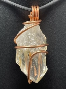CLEARANCE Citrine Pendant ONLY handmade copper wrapped Wire Quality Durable S25 - Picture 1 of 7