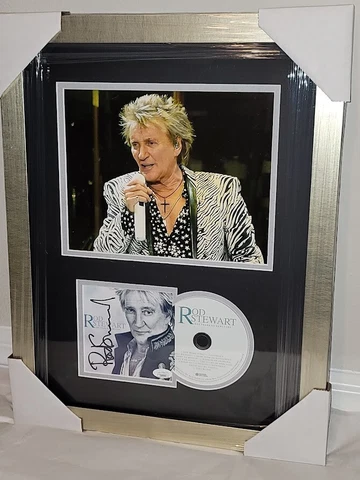 Rod Stewart Autographed signed Tears of Hercules CD JSA Certified Custom Framed Cover