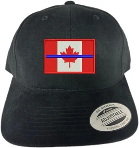 Canada Blue Line Black Trucker snapback Hat For Men New Vintage Hats Unisex - Foto 1 di 3