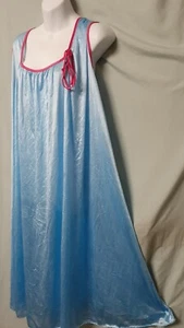 Comfort Choice BLUE PINK NIGHTGOWN Long SLEEVELESS Plus 5X 80" BUST - Picture 1 of 4
