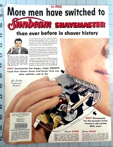 1952 Sunbeam Shavemaster Elektrorasierer Rasierer 10 Zoll x 13,5 Zoll Druckanzeige (B) - Bild 1 von 1