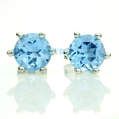 Aretes de topacio natural genuino enchapados en platino de plata de ley 925 Foto 1 de 4