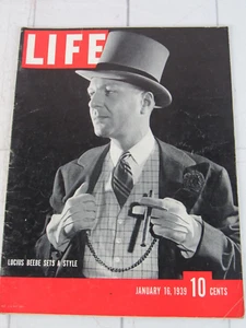 Life Magazine January 16, 1939 Lucius Beebe Sets a Style - Foto 1 di 7