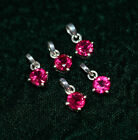 Wholesale 5Pc 925 Sterling Cut Simulated Ruby Topaz Pendant Lot B