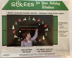 Christmas Decorations Small Fry Playsheet Vintage Stik-EES Decals Window Clings - Picture 1 of 6