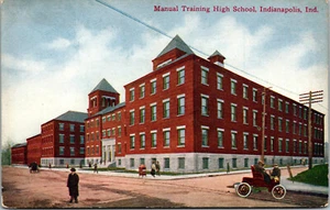 Cartolina d'epoca anni 1910 formazione manuale scuola superiore Indianapolis Indiana IN - Foto 1 di 2