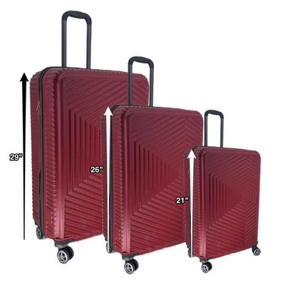 Luggage Set 3 Piece Suitcase  Double Spinner Wheels HardSide - Image 1 of 3