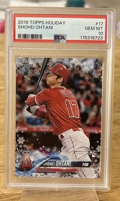2018 TOPPS HOLIDAY SHOHEI OHTANI ROOKIE CARD #17 PSA 10 Angels Dodgers - Image 1 of 2