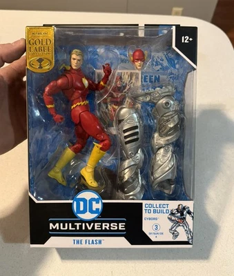 McFarlane DC Multiverse Flashpoint The Flash Gold Label w/ Cyborg BAF NIB - Image 1 of 4