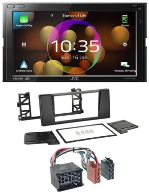 JVC DAB MP3 2DIN Bluetooth USB Autoradio für BMW 5er (E39) X5 Rundpin - Bild 1 von 4