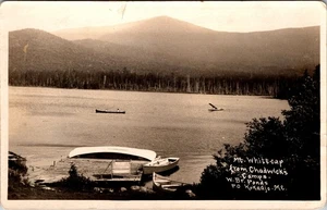 Maine Mt Whitecap view from Chadwicks Camp boat dock lake Photo Postcard D970 - Picture 1 of 2