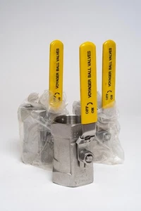 Lot of 3, 316 Stainless Steel Ball Valves 2" NPT Voyager LN‐190b CF8M 1000WOG - Bild 1 von 5