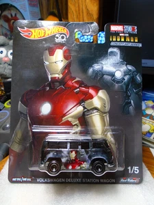 Hot Wheels Iron Man VW Volkswagen Deluxe Station Wagon with Real Riders - Picture 1 of 2