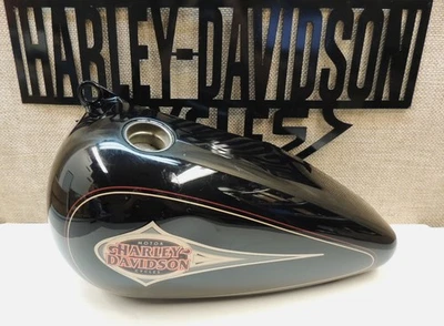 HARLEY 1997 HERITAGE SOFTAIL LEFT SPLIT GAS TANK VIVID BLACK GOLD BURGUNDY PINS - Изображение 1 из 4