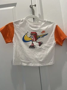 Nike Cool After School Roller Blading Roller Skating Orange T Shirt Kids Girls 4 - Picture 1 of 9