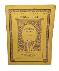 Presser Collection Burgmuller Op 109 Eighteen Characteristic Studies Sheet Music - Picture 1 of 4