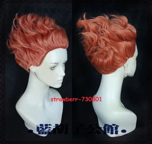 Hunter×hunter Hisoka Cosplay Dark Orange-red Curly Wig Hair Short Hairpiece Gift - Picture 1 of 5