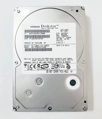 100% Health Hitachi Deskstar 320GB 3.5" SATA HDD 7200RPM T7K500 Tested - Image 1 of 3