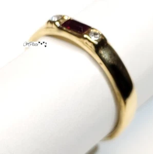 Vintage Gold Tone Ring 3 Stones Size 7 Costume Jewelry - Picture 1 of 4