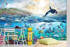  3D Delphin Meer M18 Tapete Wandbild Selbstklebend Andrian Chesterman Sunday