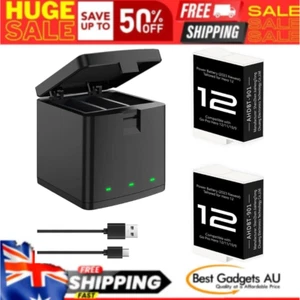 CKE 2 Enduro Batteries & 3-Channel Charger for GoPro Hero 12/11/10/9 - Picture 1 of 8