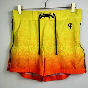 Tucann Shorts Men's Faded Waves Sunset Lined Swim Trunks Size L Large Quick Dry - Imagen 1 de 12