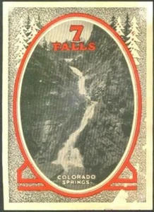 SEVEN FALLS 7 COLORADO SPRINGS CO VINTAGE SOUVENIR WINDOW DECAL CHRISTMAS TREES - Picture 1 of 1