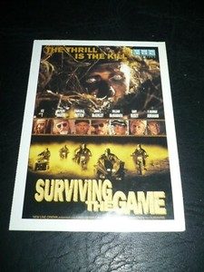 SURVIVING THE GAME, film card [Ice T, Gary Busey, Rutger Hauer, C Murray Abraham